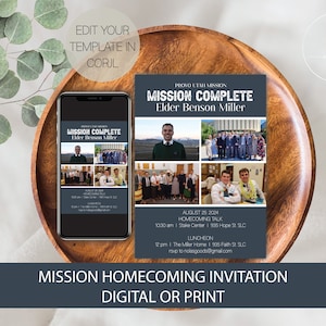 LDS Missionary Homecoming Invitation, Missionary Open House Invitation Printable, LDS Missionary Homecoming Digital Invite