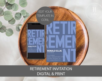 Retirement Invitation for Men, Retirement Invite Women, Retirement Invitation, Retirement Party Invite, Retirement Celebration Invitation