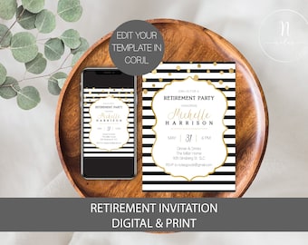 Retirement Invite Women, Retirement Party Invitation, Retirement Invitation for Women, Retirement Celebration Invitation