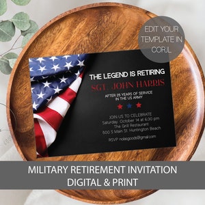 Militärische Ruhestandseinladung, Ruhestandsfeier-Einladung Digital, Ruhestandseinladung, Marine-Ruhestandseinladung