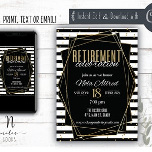 Retirement Invite Woman, Retirement Party Invitation Template, Retirement Celebration Invitation, Surprise Retirement Party Invitation