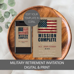 Invitaciones de jubilación del ejército, Invitación de jubilación de la Fuerza Aérea, Invitación de jubilación militar, Invitación de jubilación