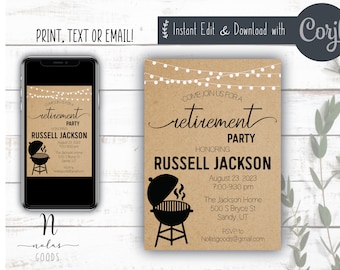 Retirement Party Invitation Template, Retirement Celebration Invitation, Retirement Invite for Man, Retirement Invite Woman