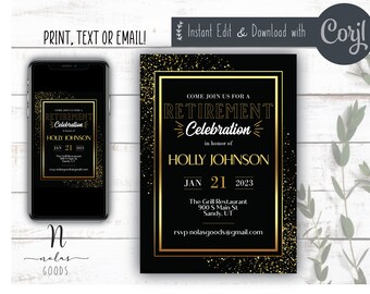 Retirement Party Invitation Template, Retirement Invite for Man, Retirement Celebration Invitation, Retirement Invite Woman