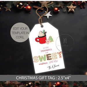 Christmas Neighbor Gift Tag, Neighbor Gift Tag, Neighbor Christmas Gift Tags, Christmas Treat Tags,  Printable Christmas Gift Tags