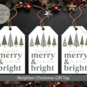 Neighbor Christmas Gift Tags, Christmas Neighbor Gift Tag, Christmas Treat Tags, Christmas Gift Tag Personalized