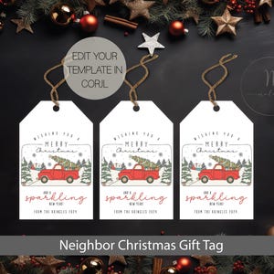 Christmas Neighbor Gift Tag, Merry Christmas Gift Tag Printable, Neighbor Christmas Gift Tags, Christmas Treat Gift Tags,