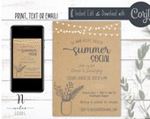 Relief Society Invitation, Summer Salad Social Invitation Download, Salad Social Invitations Printable, Summer Social Invite Template