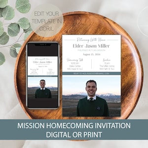 LDS Missionary Homecoming Invitation Printable, Mission Homecoming Announcement, Missionary Open House Invitation, LDS Mission Announcement