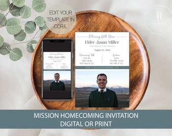 LDS Missionary Homecoming Invitation Printable, Mission Homecoming Announcement, Missionary Open House Invitation, LDS Mission Announcement