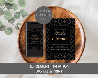 Invitación de fiesta de jubilación, Invitación de jubilación, Invitación de jubilación para hombres, Invitación de jubilación para mujeres Invitación de celebración de jubilación