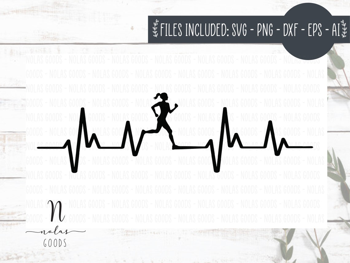 Runners Heartbeat SVG Runner SVG Instant Download Png Dxf Etsy