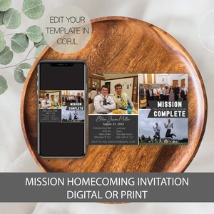 LDS Missionary Homecoming Invitation, Missionary Open House Invitation, LDS Mission Announcement, Mission Homecoming Announcement