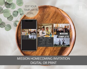 LDS Missionary Homecoming Invitation, Missionary Open House Invitation, LDS Mission Announcement, Mission Homecoming Announcement