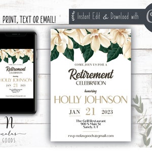 Retirement Party Invitation Template, Retirement Invite Woman, Retirement Celebration Invitation, Surprise Retirement Party Invitation