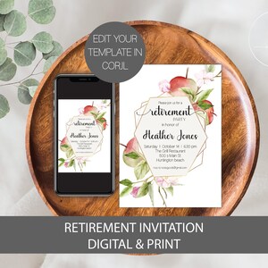 Teacher Retirement Invitation Template, Teacher Retirement Invite, Retirement Invitation for Teacher,  Retirement Party Invite for Teacher