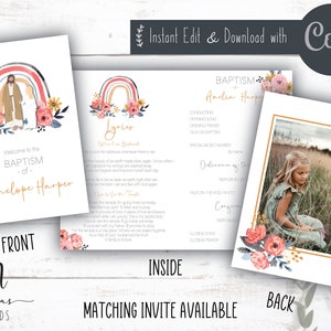 LDS Baptism Program Template, LDS Girl Baptism Program, LDS Baptism Program with Pictures, Baptism Program Lds Girl
