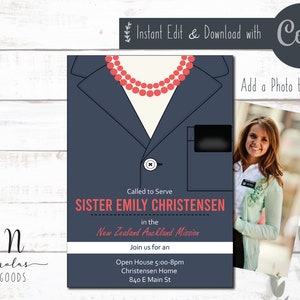 Sister Missionary Invitation Template, LDS Mission Announcement Digital Download, Missionary Farewell Invitation, Missionary Open House