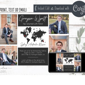 LDS Missionary Homecoming Invitation Printable, Missionary Open House Invitation Template, LDS Mission Announcement Digital Download