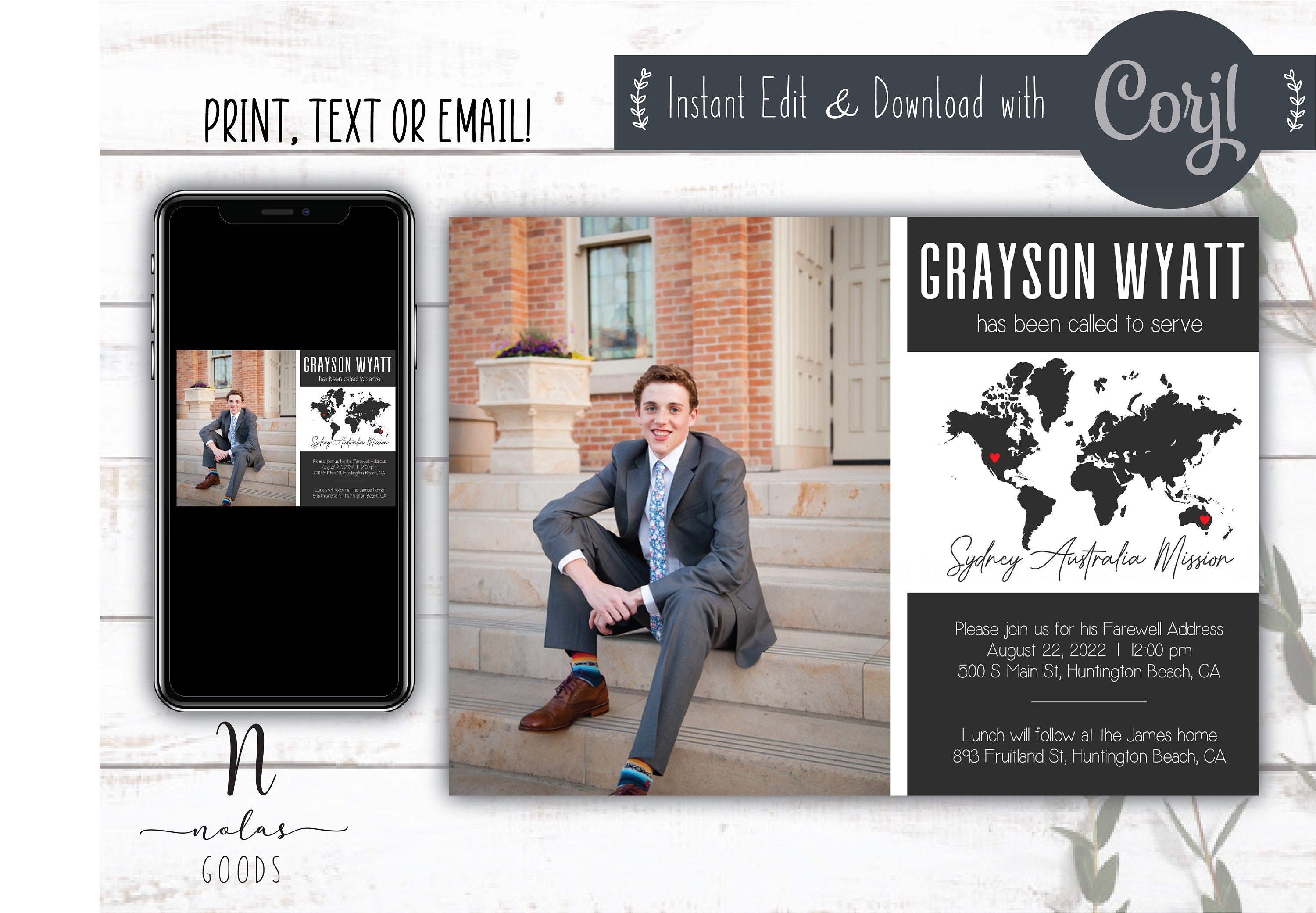 Mission Announcement Instant Download Missionary Etsy