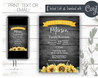 Family Reunion Save the Date, Family Reunion Invite Template, Cousin Reunion Invitations, Family Gathering Invitation