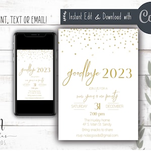 NYE Invitations New Years Invitation Template New Years Eve - Etsy