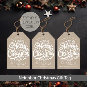 Neighbor Christmas Gift Tags, Christmas Gift Tag Personalized, Christmas Neighbor Gift Tag,  Christmas Treat Gift Tags,