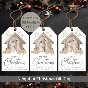 Christmas Gift Tag Personalized, Neighbor Christmas Gift Tags, Christmas Treat Gift Tags, Christmas Neighbor Gift Tag