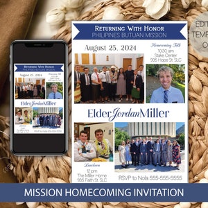 LDS Missionary Homecoming Invitation Printable, Mission Homecoming Announcement, Missionary Open House Invitation, LDS Mission Announcement