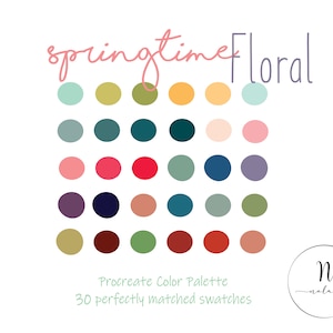 Paleta de Cores Procreate, Floral de Primavera | Paleta de Cores Digital, iPad, Download Instantâneo