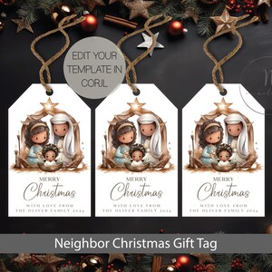 Christmas Gift Tag Personalized, Christmas Neighbor Gift Tag, Neighbor Christmas Gift Tags, Christmas Treat Gift Tags,