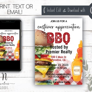 Appreciation BBQ Party Invitation, Customer Appreciation Invitation, Appreciation Invitation, Employee Appreciation Invite