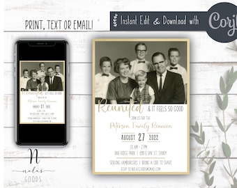 Family Reunion Invite Template, Family Reunion Invitation Editable, Family Gathering Invitation, Cousin Reunion Invite