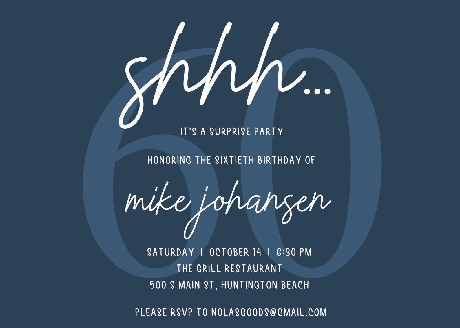 Surprise 60th Birthday Party Invitation Digital 60th Bday - Etsy