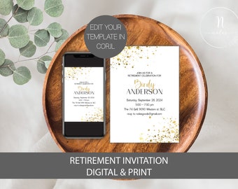 Retirement Invitation, Retirement Invite Women, Retirement Party Invite, Retirement Invitation for Men, Retirement Celebration Invitation