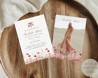 Nurse Graduation Invitation, Nursing Graduation Invitation Instant Download, RN Graduation Party Invite,  Nurse Grad Party Invite