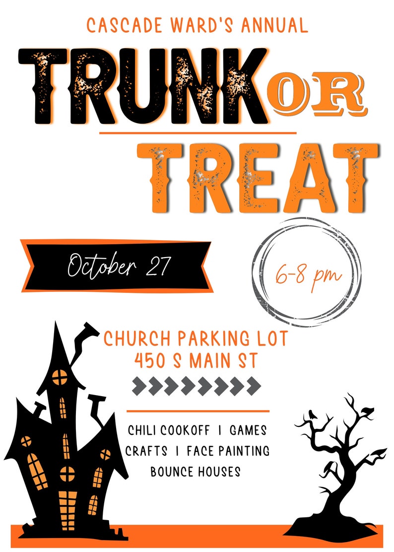 Trunk or Treat Invitation Printable School Halloween Party - Etsy