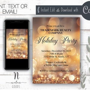 Holiday Work Party Invitation, Work Holiday Party Invite, Company Christmas Party Invite, Corporate Christmas Party Invitation