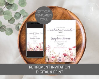 Retirement Invite Women, Retirement Invitation for Women, Retirement Party Invitation, Retirement Celebration Invitation