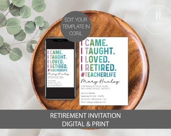 Leraar pensionering uitnodiging sjabloon, pensionering partij uitnodiging voor leraar, uitnodiging pensioen partij, hoofdpensioen uitnodiging