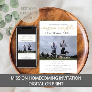 LDS Missionary Homecoming Invitation, LDS Mission Announcement, Mission Homecoming Announcement, Missionary Open House Invitation