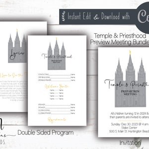 Previewbundel Tempel en Priesterschap, LDS Preview-uitnodiging Tempel en Priesterschap, Voorbereidingsbijeenkomst Tempel en Priesterschap