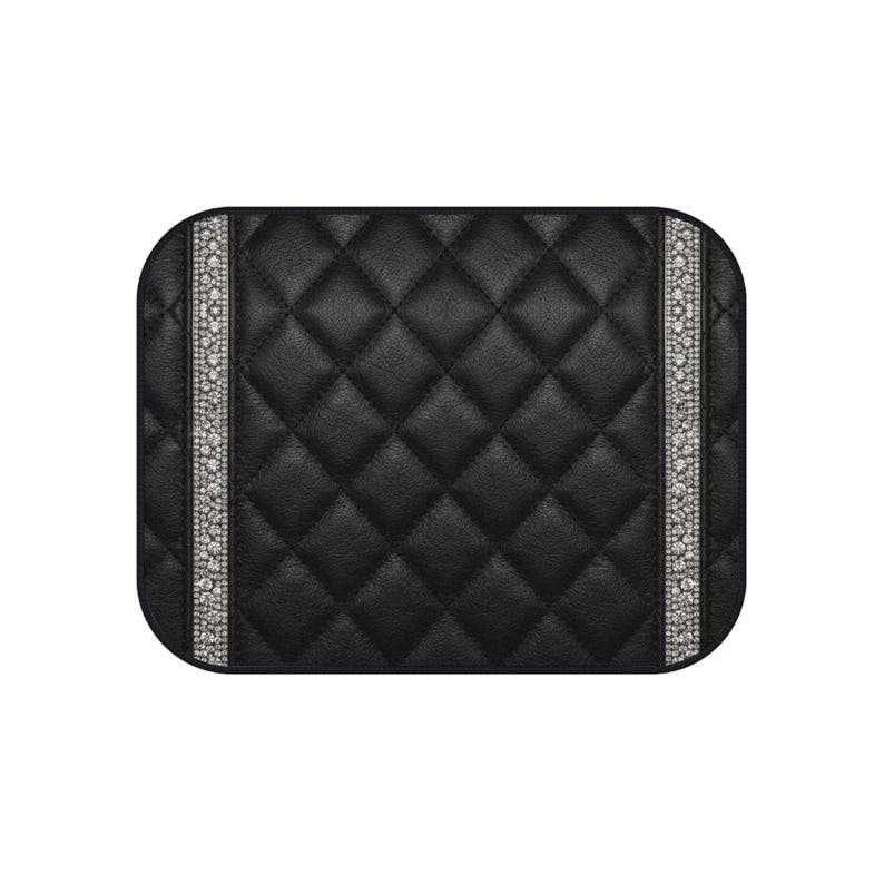 Quilted Black Diamond Pattern Car Mats image 2
