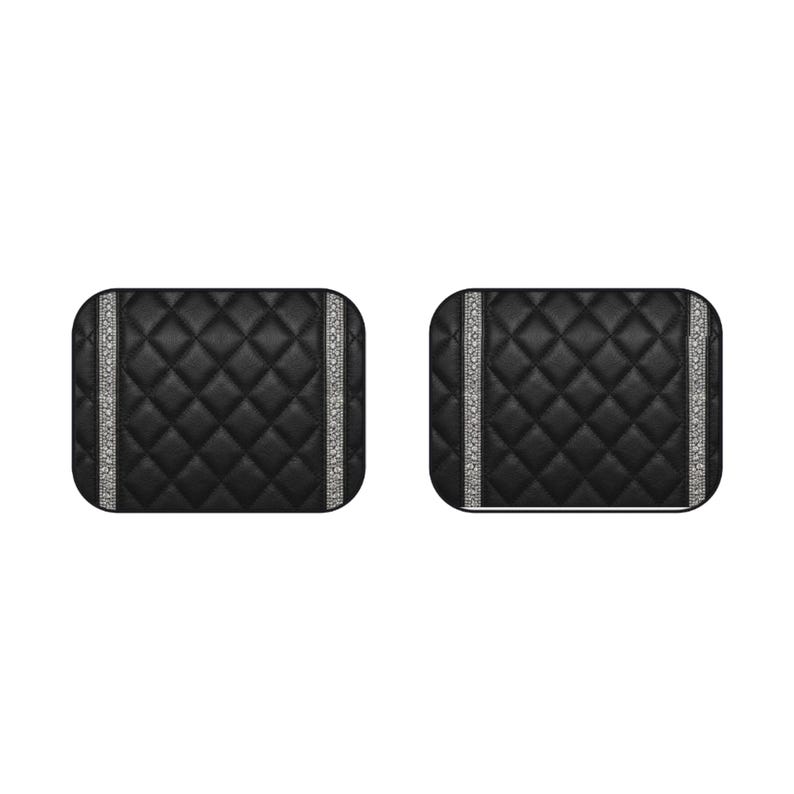 Quilted Black Diamond Pattern Car Mats image 1