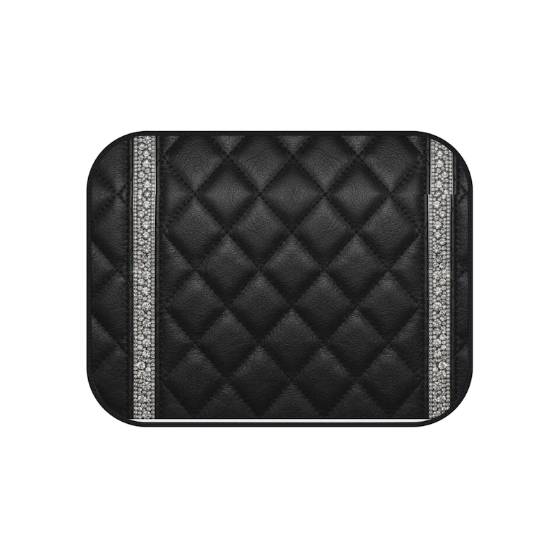 Quilted Black Diamond Pattern Car Mats image 3