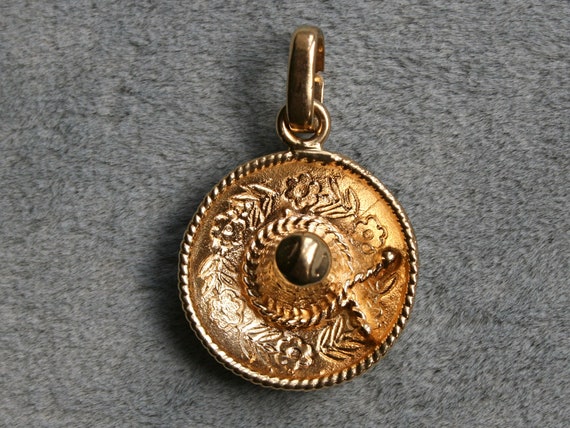 Vintage Mexico Sombrero 14K Yellow Gold Charm/ Pen