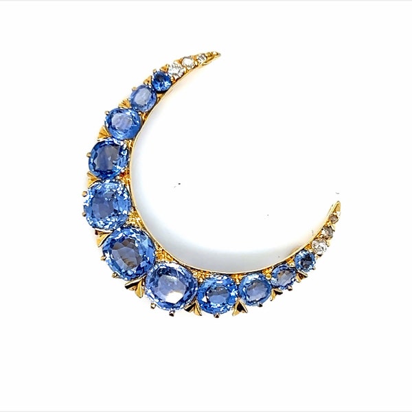 Victorian Antique Tiffany & Co Sapphire Brooch/ Pendant in 18K Gold.