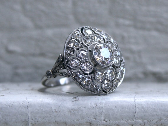 antique platinum diamond ring