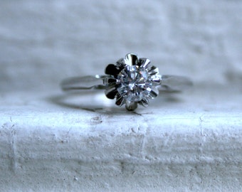 Antique Platinum Solitaire Diamond Engagement Ring - 0.50ct.