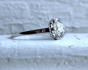 Vintage Inspired Custom Platinum Ring with Diamonds.